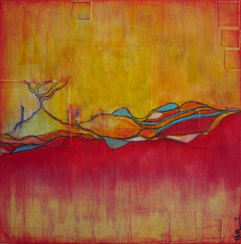 the uncertain: mixed media painting by tara leaver