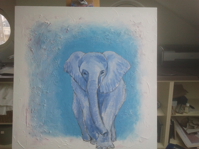 Elephant in progress: final touch ups