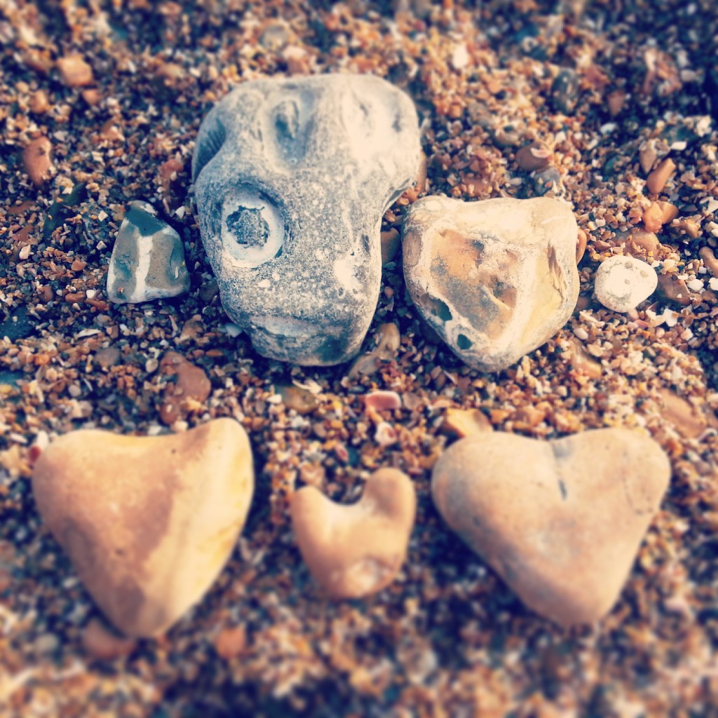 playing with some of my finds on the beach