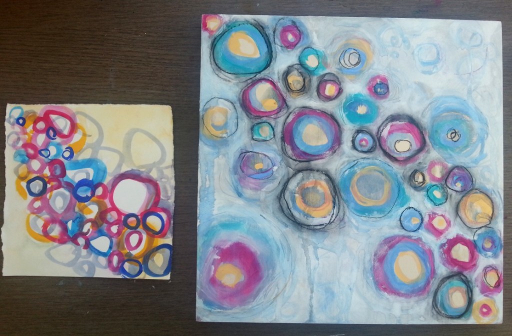 learning how to paint abstracts - Tara Leaver