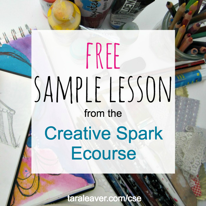 A free sample lesson from the Creative Spark Ecourse - a six week art course for beginners and restarters