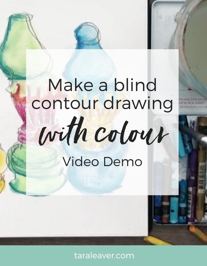 Make a blind contour drawing with colour - video demo