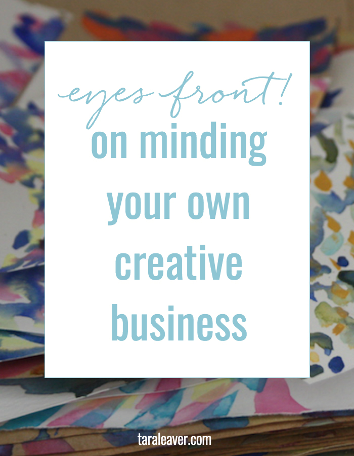 Eyes front! On minding your own creative business, and why blinkers can be a useful part of your artist's toolkit.