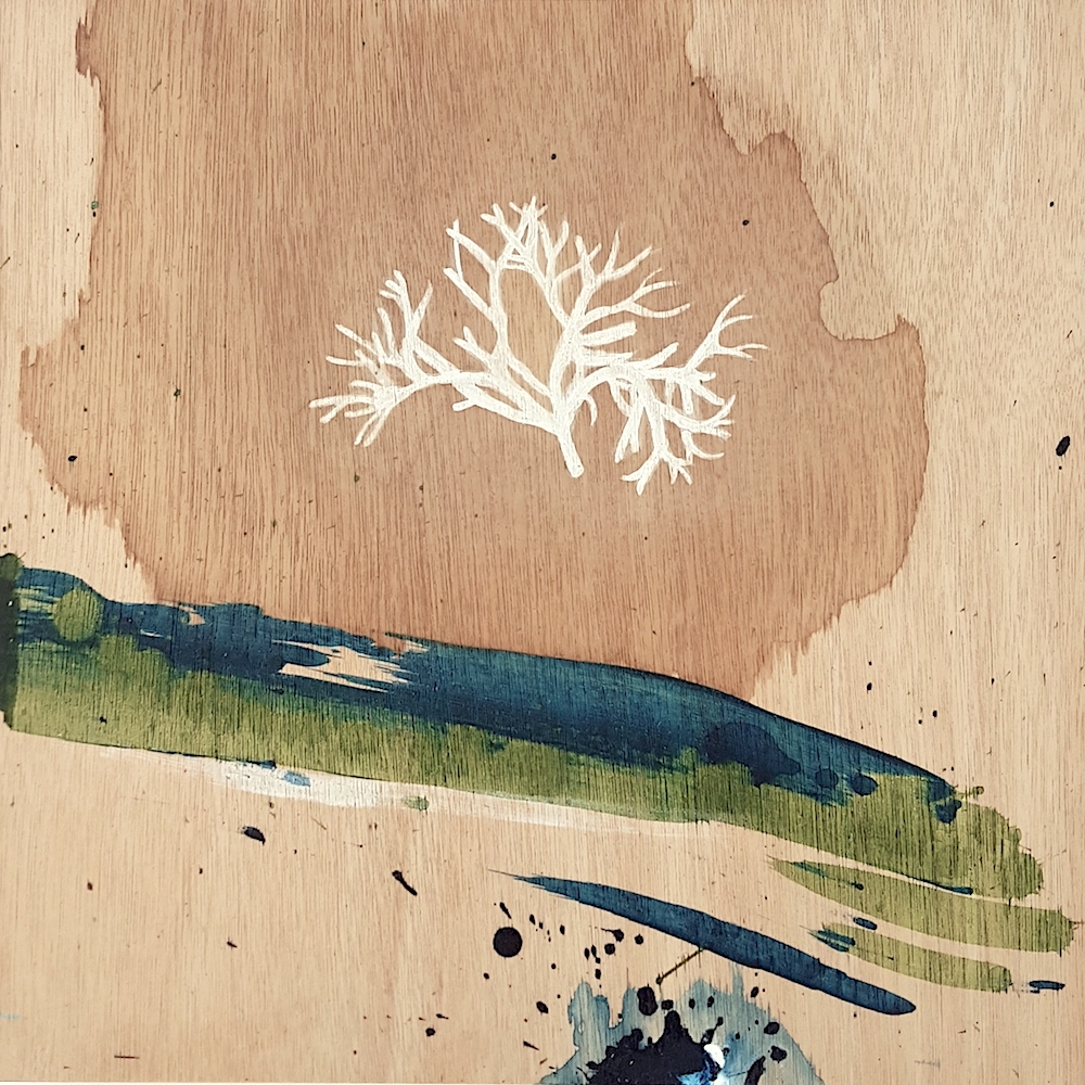 Ephemeral | Tara Leaver | mixed media seaweed painting on wood panel