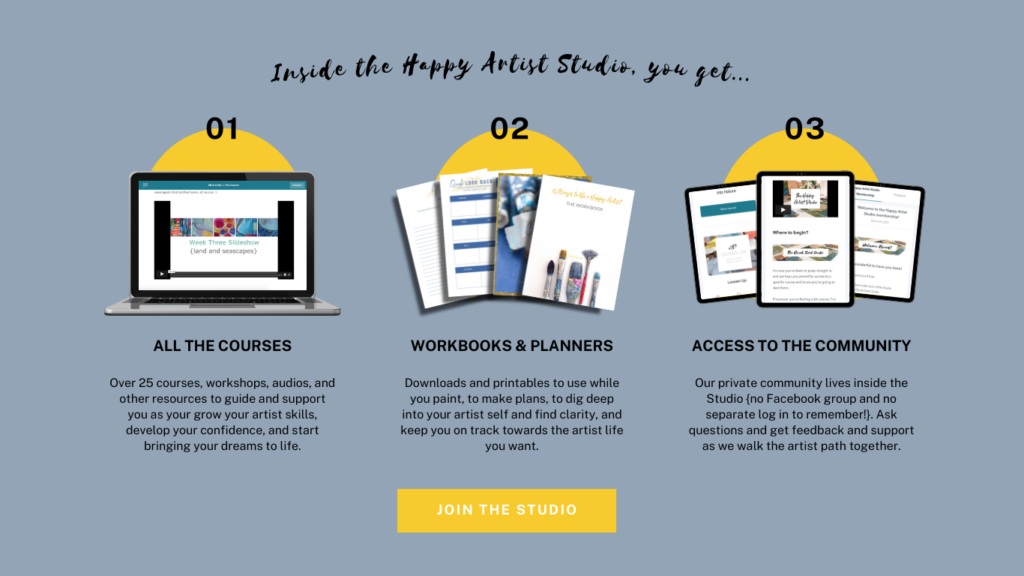 Click here to learn more about the Happy Artist Studio