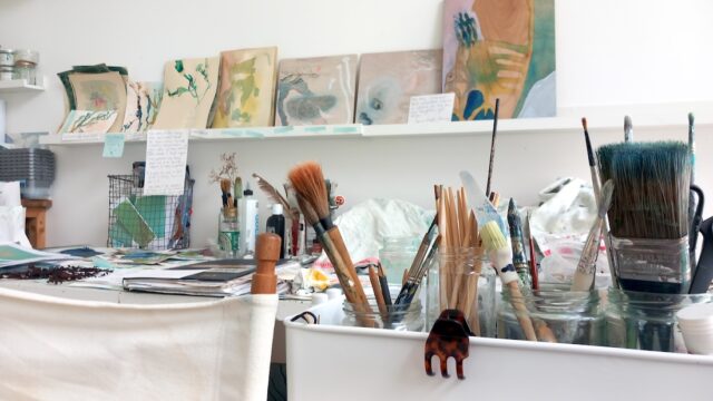 Messy studio view