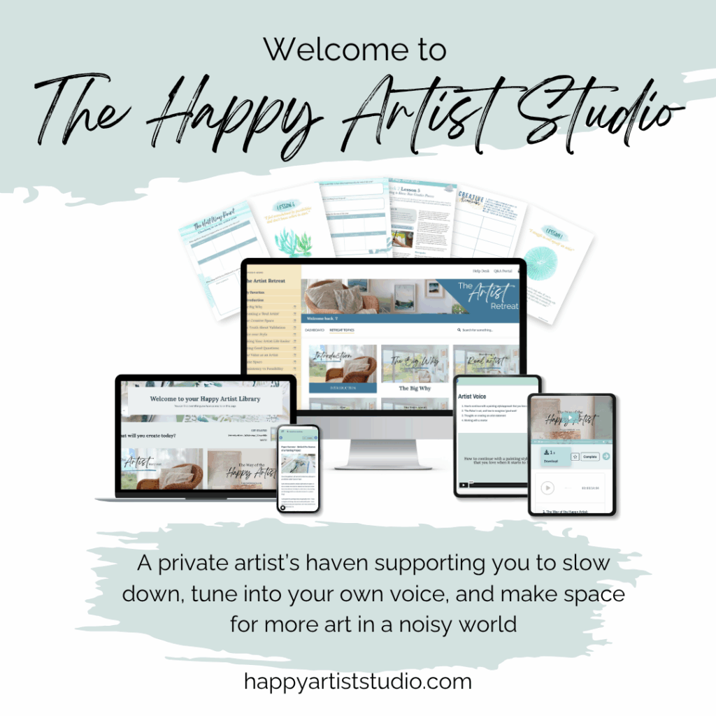 The Happy Artist Studio membership for artists