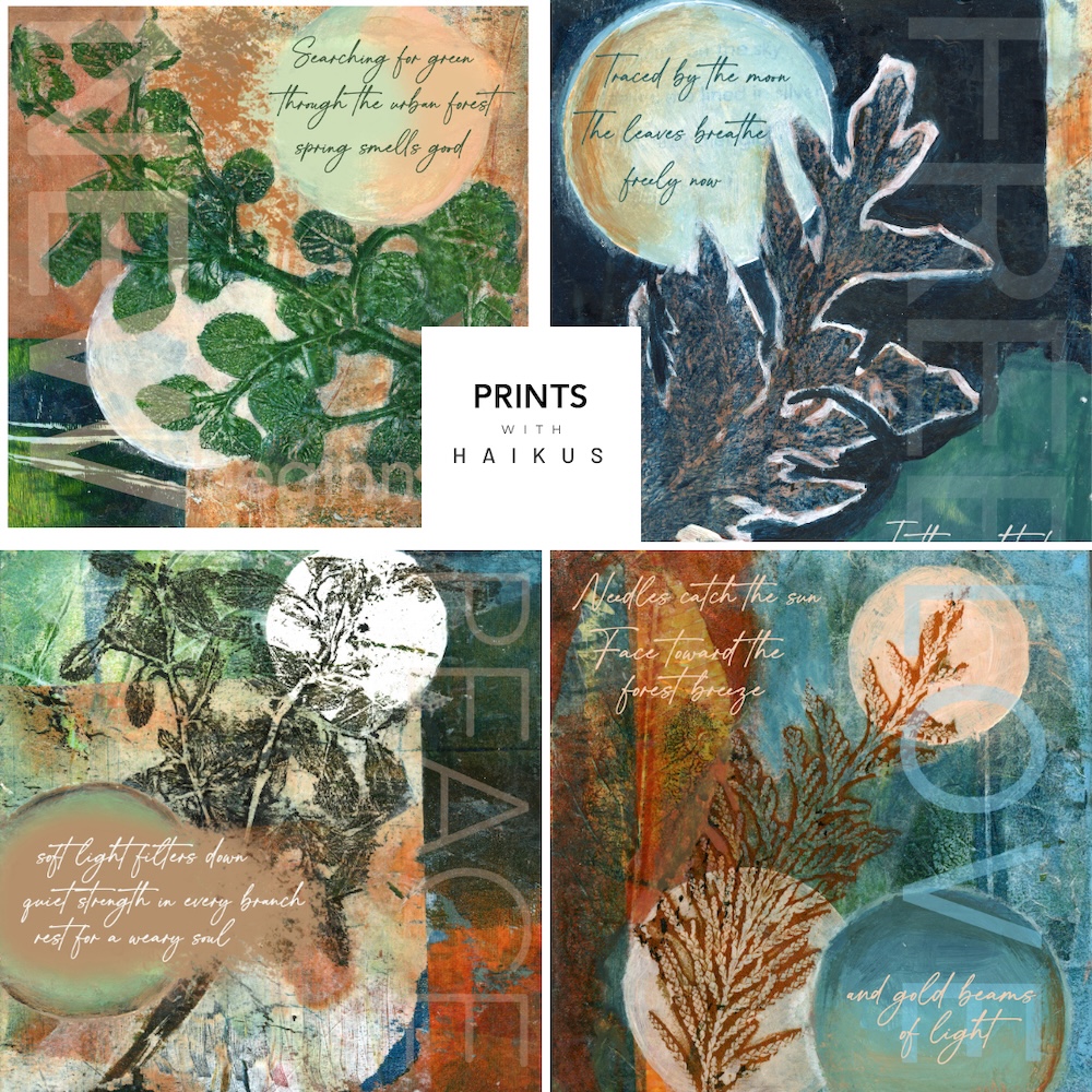 Echoes of the Forest haiku prints - Nancy Carol Studio