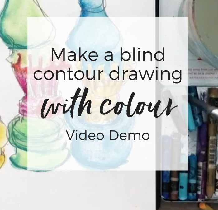 Make a blind contour drawing with colour {video demo}